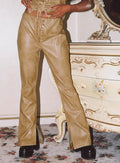 front view of model wearing Princess Polly Roddie Lace Up Pants Brown Low Rise Pants 