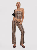 front view of model wearing Princess Polly Slither Pants Snake Print Low Rise Pants 